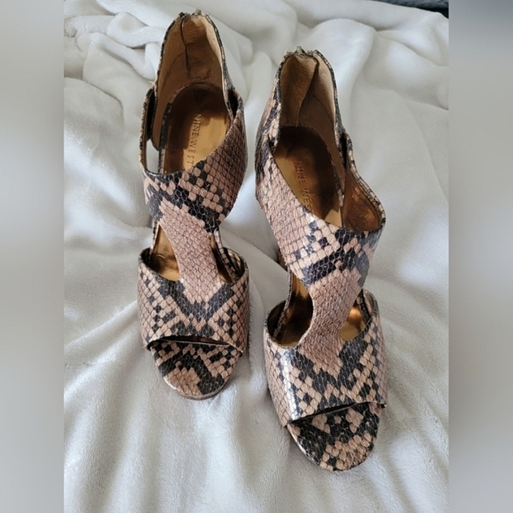 Nine West Platform Snake Stilettos 8